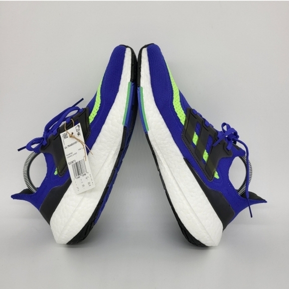 New Adidas Ultraboost 21 'Sonic Ink Screaming Green' Men's Running Shoe Size 7.5 - Picture 5 of 7